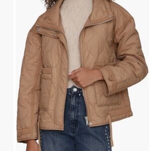 NWOT Avec Les Filles Beige/Gold Quilted Jacket